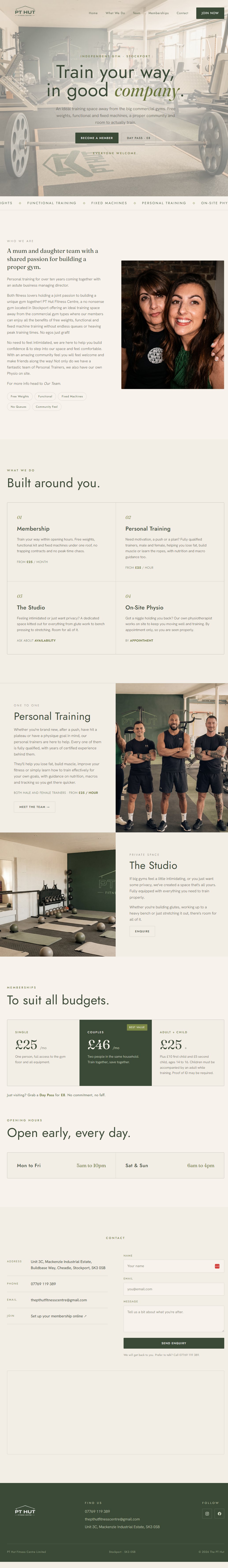 The PT Hut website