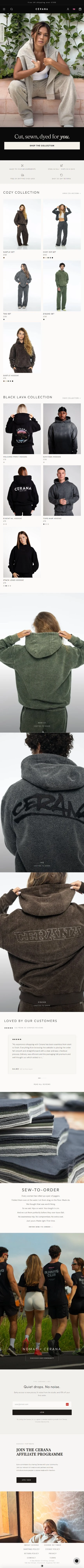 Cerana Clothing mobile website