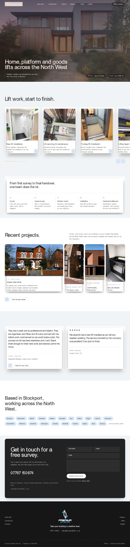 Premium Lifts website